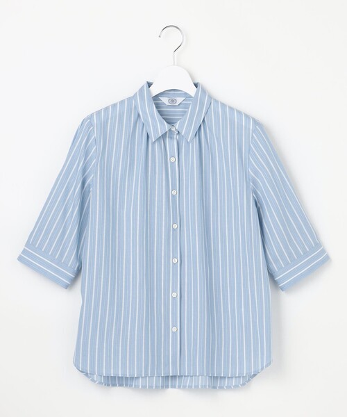 J.PRESS(ジェイプレス)の「【シーンレスに活躍】セルロースカラミストライプ シャツ ブラウス(シャツ/ブラウス・レディース・ホワイト系1/オレンジ系1/スカイブルー系1/ネイビー系1・11/9)」の14枚目の写真