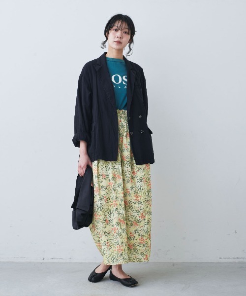 mensha!(メンシャ)の「mensha! ヴィンテージライクな 花柄ガーゼコクーンスカート(スカート・レディース・ブルー系その他/ブラック系その他/ホワイト系その他・L/LL/3L/M)」の11枚目の写真
