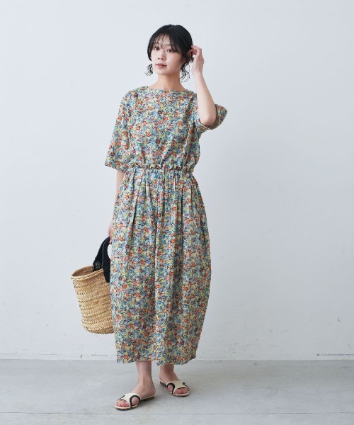 mensha!(メンシャ)の「mensha! ヴィンテージライクな 花柄ガーゼコクーンスカート(スカート・レディース・ブルー系その他/ブラック系その他/ホワイト系その他・L/LL/3L/M)」の12枚目の写真
