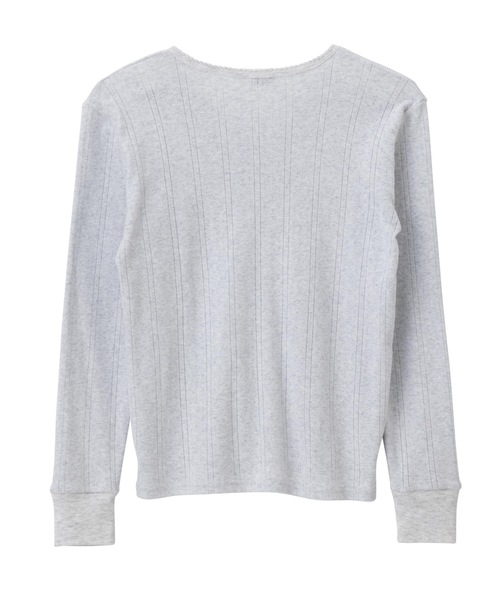 SEA（シー）の「アイレットリブ Vネック ヘンリー L/S TEE（カーディガン/ボレロ・レディース・グレー/ピンク/ホワイト/ブルー・ONE SIZE）」の15枚目の写真