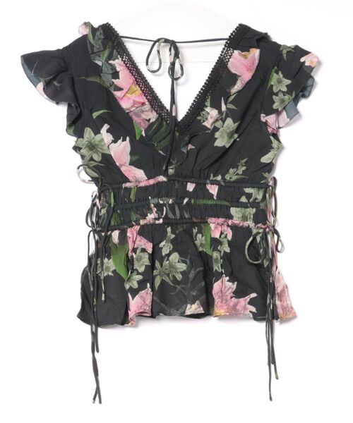 ALLSAINTS（オールセインツ）の「CANTO PRINTED RUFFLE TIERED TOP | CANTO プリント フリル ティアード トップ（その他トップス・レディース・ブラック系その他・4/6/8）」の7枚目の写真