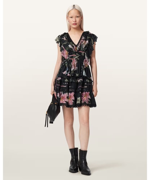 ALLSAINTS（オールセインツ）の「CANTO PRINTED RUFFLE TIERED TOP | CANTO プリント フリル ティアード トップ（その他トップス・レディース・ブラック系その他・4/6/8）」の3枚目の写真