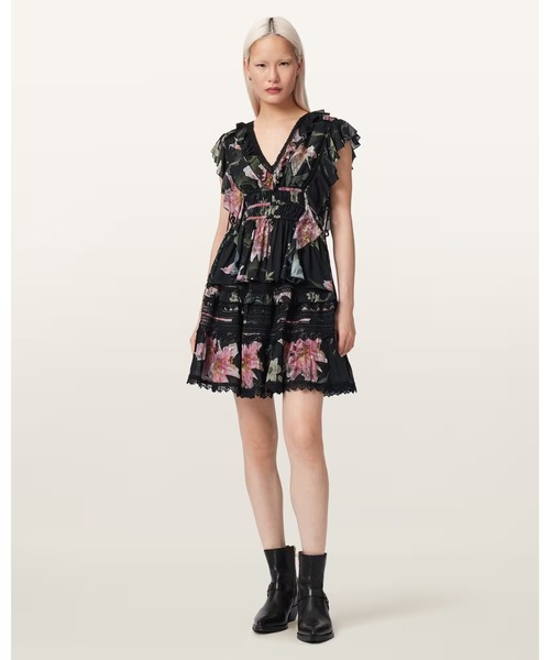 ALLSAINTS（オールセインツ）の「CANTO PRINTED RUFFLE TIERED TOP | CANTO プリント フリル ティアード トップ（その他トップス・レディース・ブラック系その他・4/6/8）」の4枚目の写真