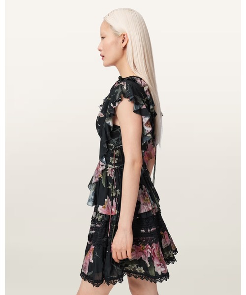 ALLSAINTS（オールセインツ）の「CANTO PRINTED RUFFLE TIERED TOP | CANTO プリント フリル ティアード トップ（その他トップス・レディース・ブラック系その他・4/6/8）」の5枚目の写真