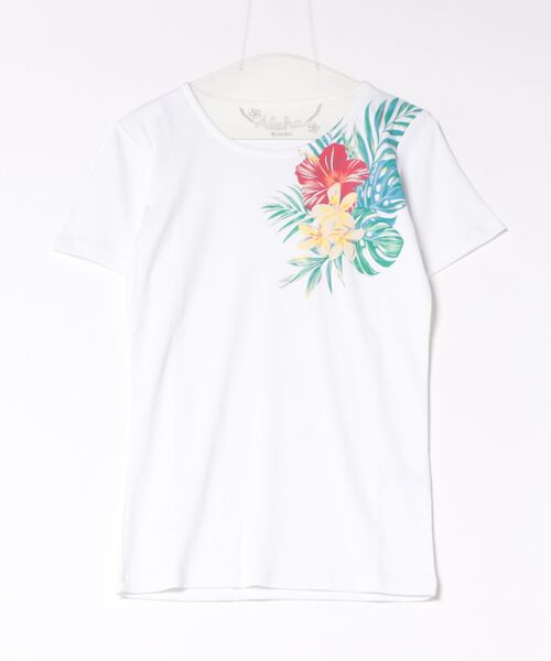 Kahiko(カヒコ)の「【Kahiko】アラナフラTシャツ(Tシャツ/カットソー・レディース・ホワイト/ブラック・M/L)」の2枚目の写真