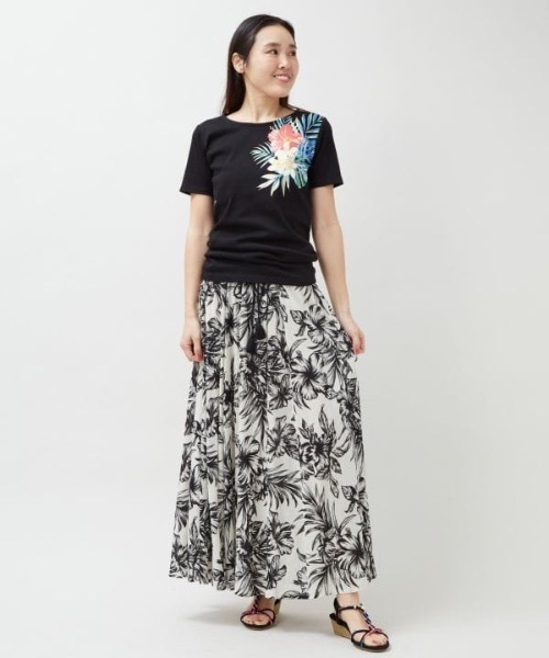 Kahiko(カヒコ)の「【Kahiko】アラナフラTシャツ(Tシャツ/カットソー・レディース・ホワイト/ブラック・M/L)」の4枚目の写真