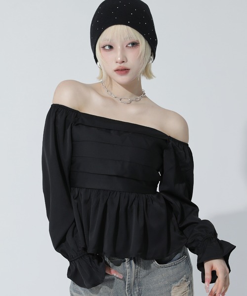 ANAP(アナップ)の「2WAY ペプラム シアーブラウス(その他トップス・レディース・ホワイト/ライトブルー/ブラック・F)」の2枚目の写真