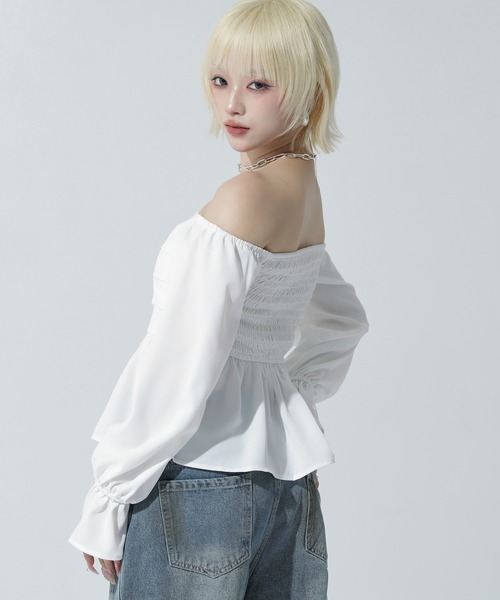ANAP(アナップ)の「2WAY ペプラム シアーブラウス(その他トップス・レディース・ホワイト/ライトブルー/ブラック・F)」の5枚目の写真