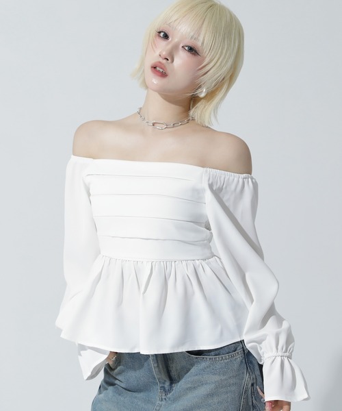 ANAP(アナップ)の「2WAY ペプラム シアーブラウス(その他トップス・レディース・ホワイト/ライトブルー/ブラック・F)」の6枚目の写真