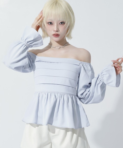 ANAP(アナップ)の「2WAY ペプラム シアーブラウス(その他トップス・レディース・ホワイト/ライトブルー/ブラック・F)」の14枚目の写真