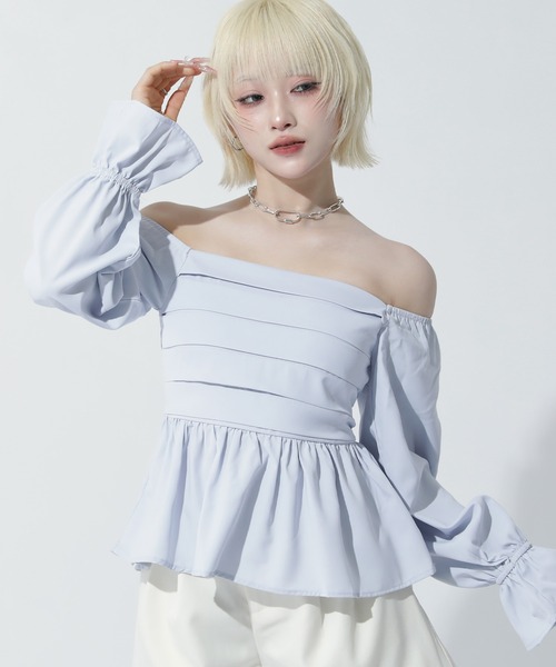 ANAP(アナップ)の「2WAY ペプラム シアーブラウス(その他トップス・レディース・ホワイト/ライトブルー/ブラック・F)」の15枚目の写真