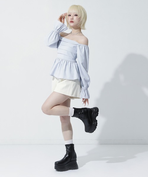 ANAP(アナップ)の「2WAY ペプラム シアーブラウス(その他トップス・レディース・ホワイト/ライトブルー/ブラック・F)」の17枚目の写真