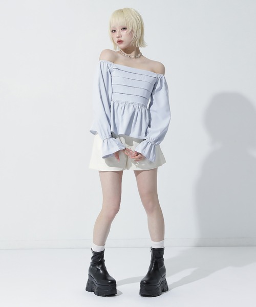 ANAP(アナップ)の「2WAY ペプラム シアーブラウス(その他トップス・レディース・ホワイト/ライトブルー/ブラック・F)」の18枚目の写真