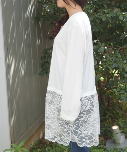 axes femme（アクシーズファム）の「ＵＶカットレース切替カーデ（カーディガン/ボレロ・レディース・ブラック/グレイッシュベージュ/ホワイト・FREE）」の6枚目の写真