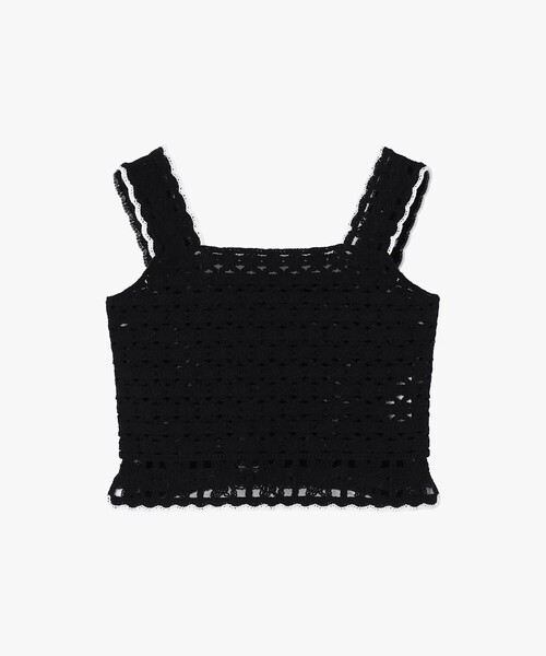 To b. by agnes b.(トゥービーバイアニエスベー)の「レース 刺繍 コットン ビスチェ(ベスト・レディース・ブラック・FREE)」の2枚目の写真