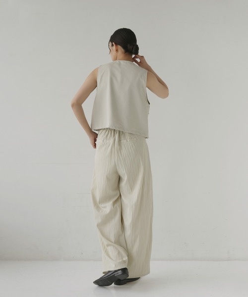 hellam（へラム）の「【セットアップ対応】リネンライク2タックパンツ（スラックス・レディース・ブラウン/グレイッシュベージュ/ブラック/アイボリー・FREE）」の13枚目の写真