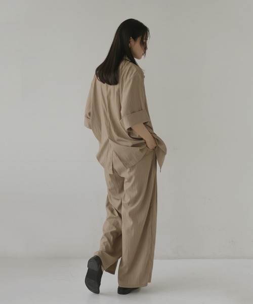 hellam（へラム）の「【セットアップ対応】リネンライク2タックパンツ（スラックス・レディース・ブラウン/グレイッシュベージュ/ブラック/アイボリー・FREE）」の22枚目の写真