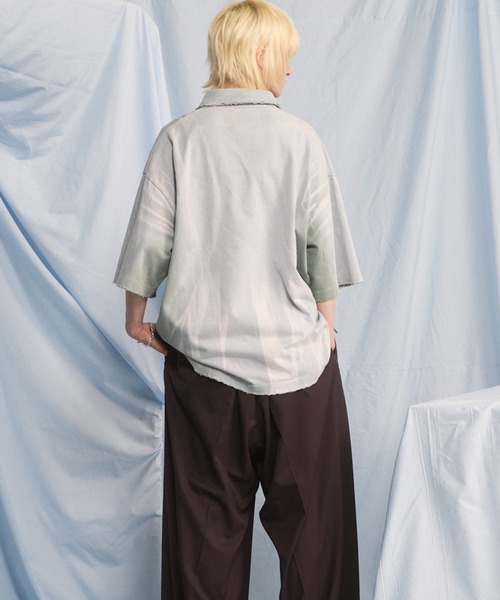 MAISON SPECIAL(メゾンスペシャル)の「《UNISEX》Sunburn Processing Prime-Over Short-sleeved Polo Shirt/サンバーンプロセシングプライムオーバーショートスリーブポロシャツ【MAISON SPECIAL/メゾンスペシャル】(ポロシャツ・メンズ・ブラック/ライトブルー/グレー・0/1/2)」の5枚目の写真