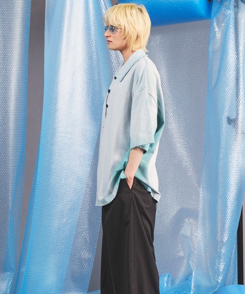 MAISON SPECIAL(メゾンスペシャル)の「《UNISEX》Sunburn Processing Prime-Over Short-sleeved Polo Shirt/サンバーンプロセシングプライムオーバーショートスリーブポロシャツ【MAISON SPECIAL/メゾンスペシャル】(ポロシャツ・メンズ・ブラック/ライトブルー/グレー・0/1/2)」の11枚目の写真