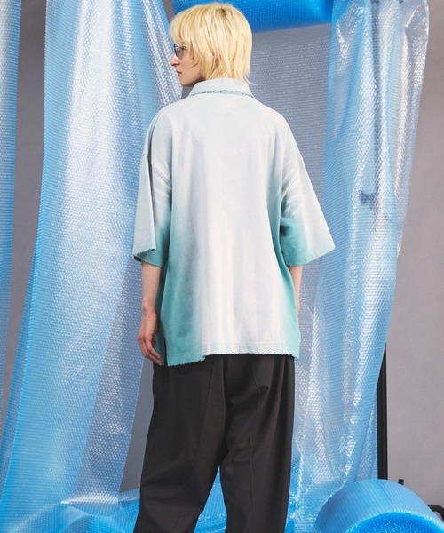 MAISON SPECIAL(メゾンスペシャル)の「《UNISEX》Sunburn Processing Prime-Over Short-sleeved Polo Shirt/サンバーンプロセシングプライムオーバーショートスリーブポロシャツ【MAISON SPECIAL/メゾンスペシャル】(ポロシャツ・メンズ・ブラック/ライトブルー/グレー・0/1/2)」の12枚目の写真