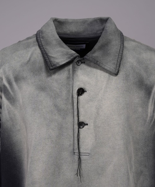 MAISON SPECIAL(メゾンスペシャル)の「《UNISEX》Sunburn Processing Prime-Over Short-sleeved Polo Shirt/サンバーンプロセシングプライムオーバーショートスリーブポロシャツ【MAISON SPECIAL/メゾンスペシャル】(ポロシャツ・メンズ・ブラック/ライトブルー/グレー・0/1/2)」の19枚目の写真