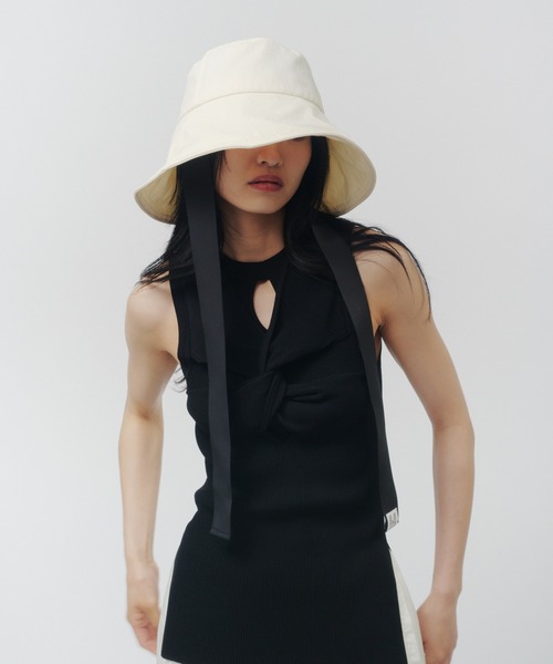 THINGS THAT MATTER（シングス ザット マター）の「TWIST KNIT TANK TOP / ツイスト ニット タンク トップ（タンクトップ・レディース・ブラック/イエロー/グリーン/ピンク・FREE）」の11枚目の写真