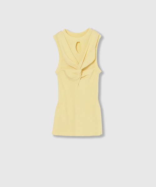 THINGS THAT MATTER（シングス ザット マター）の「TWIST KNIT TANK TOP / ツイスト ニット タンク トップ（タンクトップ・レディース・ブラック/イエロー/グリーン/ピンク・FREE）」の13枚目の写真