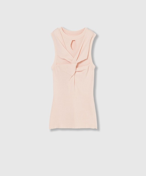 THINGS THAT MATTER（シングス ザット マター）の「TWIST KNIT TANK TOP / ツイスト ニット タンク トップ（タンクトップ・レディース・ブラック/イエロー/グリーン/ピンク・FREE）」の17枚目の写真