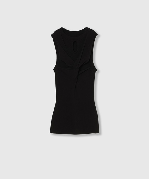 THINGS THAT MATTER（シングス ザット マター）の「TWIST KNIT TANK TOP / ツイスト ニット タンク トップ（タンクトップ・レディース・ブラック/イエロー/グリーン/ピンク・FREE）」の19枚目の写真