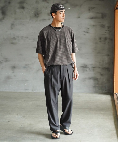 BAYFLOW(ベイフロー)の「OFF BEACHイージースラックス(スラックス・メンズ・ベージュ/チャコール・LARGE/MEDIUM)」の8枚目の写真