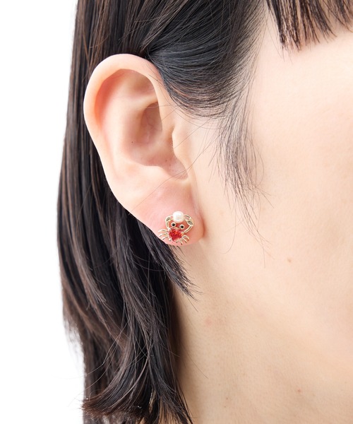 gargle(ガーグル)の「gargle ガーグル:海の生き物シリーズ ジュエルシークリーチャー カニ カメ ピアス(ピアス(両耳用)・レディース・ライトグリーン/レッド・FREE)」の6枚目の写真
