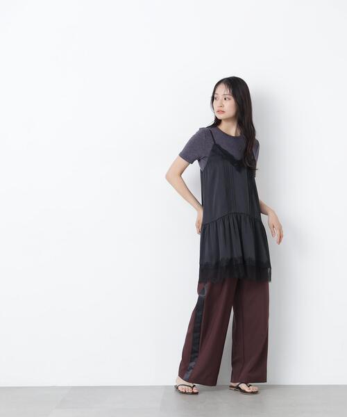 N.(N. Natural Beauty Basic)(エヌエヌナチュラルビューティーベーシック)の「サテンレースキャミ(キャミソール・レディース・ブラウン/ベージュ系その他/ブラック・フリ-)」の7枚目の写真
