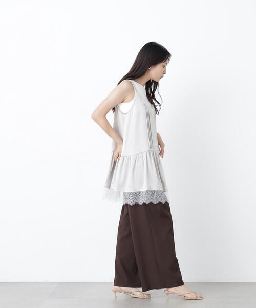 N.(N. Natural Beauty Basic)(エヌエヌナチュラルビューティーベーシック)の「サテンレースキャミ(キャミソール・レディース・ブラウン/ベージュ系その他/ブラック・フリ-)」の13枚目の写真