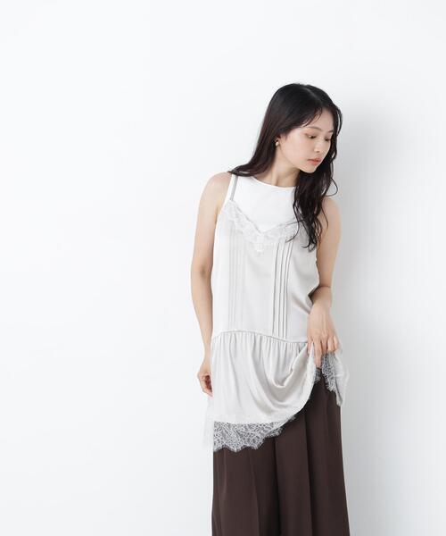 N.(N. Natural Beauty Basic)(エヌエヌナチュラルビューティーベーシック)の「サテンレースキャミ(キャミソール・レディース・ブラウン/ベージュ系その他/ブラック・フリ-)」の14枚目の写真