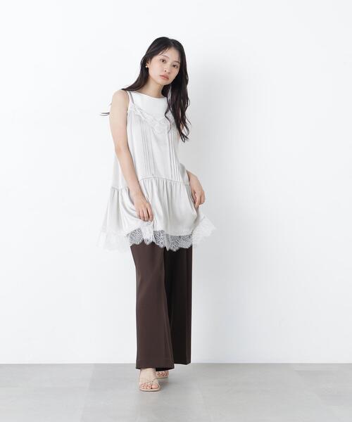 N.(N. Natural Beauty Basic)(エヌエヌナチュラルビューティーベーシック)の「サテンレースキャミ(キャミソール・レディース・ブラウン/ベージュ系その他/ブラック・フリ-)」の15枚目の写真