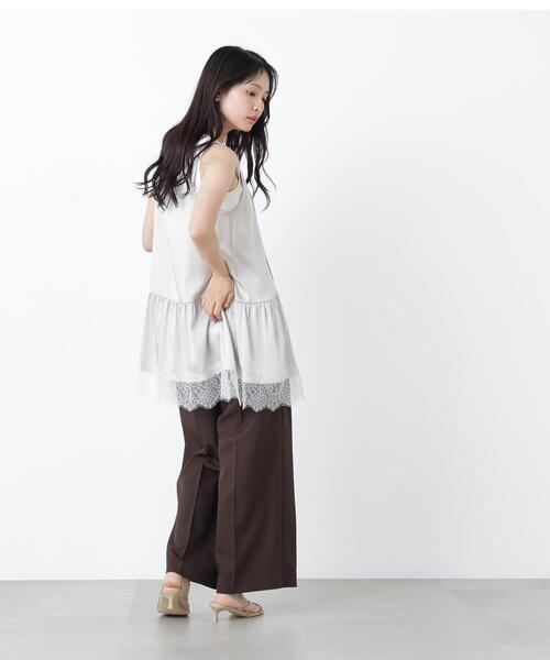 N.(N. Natural Beauty Basic)(エヌエヌナチュラルビューティーベーシック)の「サテンレースキャミ(キャミソール・レディース・ブラウン/ベージュ系その他/ブラック・フリ-)」の18枚目の写真