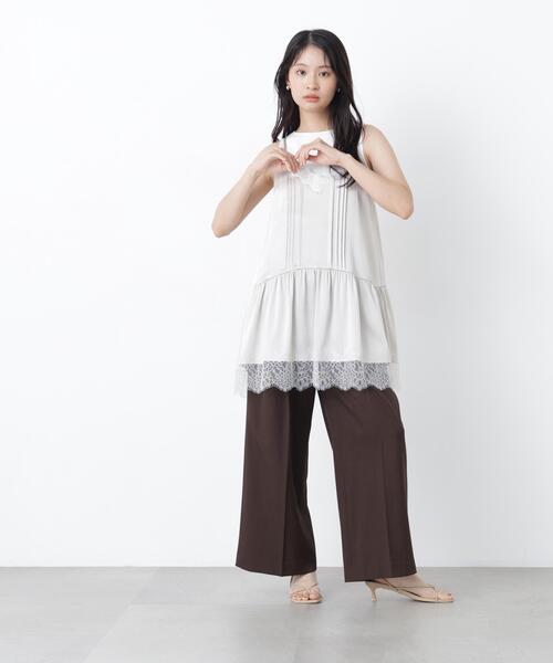 N.(N. Natural Beauty Basic)(エヌエヌナチュラルビューティーベーシック)の「サテンレースキャミ(キャミソール・レディース・ブラウン/ベージュ系その他/ブラック・フリ-)」の20枚目の写真