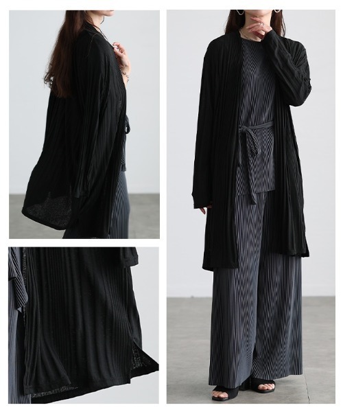 Sawa a la mode(サワアラモード)の「UVカット&DRYエンボスロングカーディガン(カーディガン/ボレロ・レディース・オフホワイト/ブラック/ブルー・FREE)」の20枚目の写真