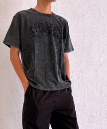 (SF) edakka コットン100% カツラギ生地 貼付け 韓国ストリート Y2K ストリート Tシャツ