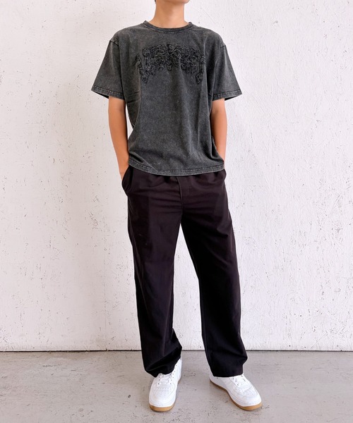 BAYBLO(ベイブロ)の「(SF) edakka コットン100% カツラギ生地 貼付け 韓国ストリート Y2K ストリート Tシャツ(Tシャツ/カットソー・メンズ・ピンク系1/アーミー/ブラック系1・LARGE/MEDIUM/SMALL)」の9枚目の写真