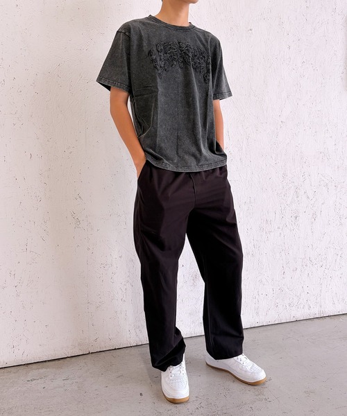 BAYBLO(ベイブロ)の「(SF) edakka コットン100% カツラギ生地 貼付け 韓国ストリート Y2K ストリート Tシャツ(Tシャツ/カットソー・メンズ・ピンク系1/アーミー/ブラック系1・LARGE/MEDIUM/SMALL)」の10枚目の写真