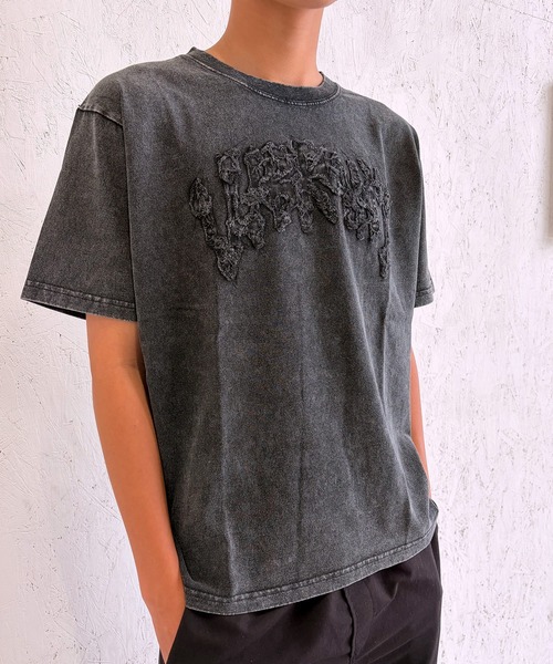 BAYBLO(ベイブロ)の「(SF) edakka コットン100% カツラギ生地 貼付け 韓国ストリート Y2K ストリート Tシャツ(Tシャツ/カットソー・メンズ・ピンク系1/アーミー/ブラック系1・LARGE/MEDIUM/SMALL)」の12枚目の写真