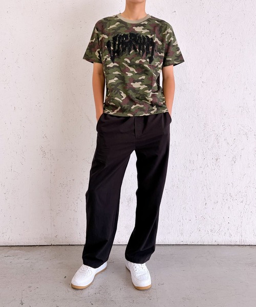 BAYBLO(ベイブロ)の「(SF) edakka コットン100% カツラギ生地 貼付け 韓国ストリート Y2K ストリート Tシャツ(Tシャツ/カットソー・メンズ・ピンク系1/アーミー/ブラック系1・LARGE/MEDIUM/SMALL)」の7枚目の写真