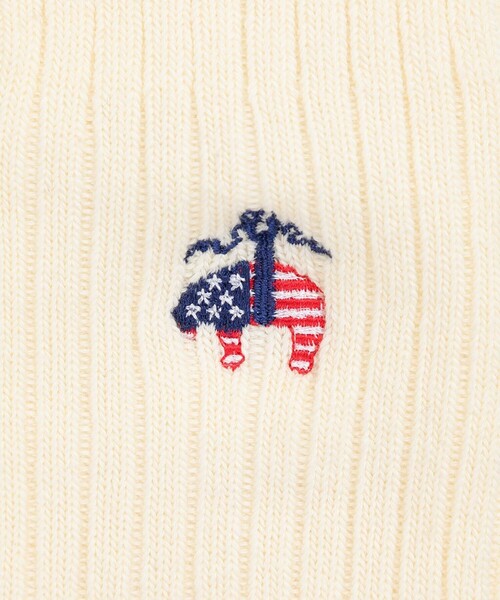 BROOKS BROTHERS（ブルックスブラザーズ）の「【アメリカ建国250th記念】 コットンブレンド　星条旗GFロゴ　クルーソックス（ソックス/靴下・メンズ・グレー/ネイビー/ホワイト・ONE SIZE）」の5枚目の写真