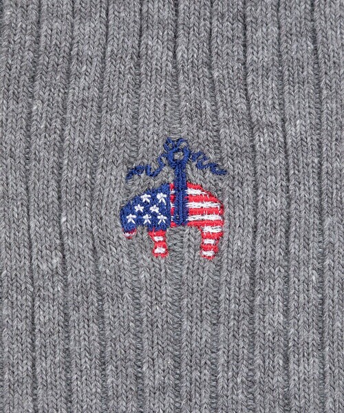 BROOKS BROTHERS（ブルックスブラザーズ）の「【アメリカ建国250th記念】 コットンブレンド　星条旗GFロゴ　クルーソックス（ソックス/靴下・メンズ・グレー/ネイビー/ホワイト・ONE SIZE）」の6枚目の写真