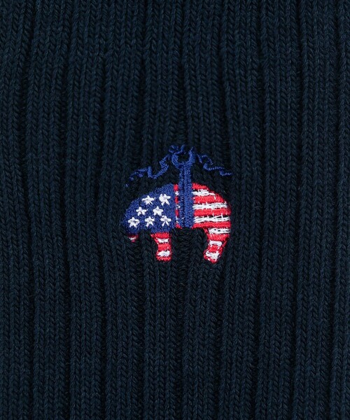 BROOKS BROTHERS（ブルックスブラザーズ）の「【アメリカ建国250th記念】 コットンブレンド　星条旗GFロゴ　クルーソックス（ソックス/靴下・メンズ・グレー/ネイビー/ホワイト・ONE SIZE）」の7枚目の写真