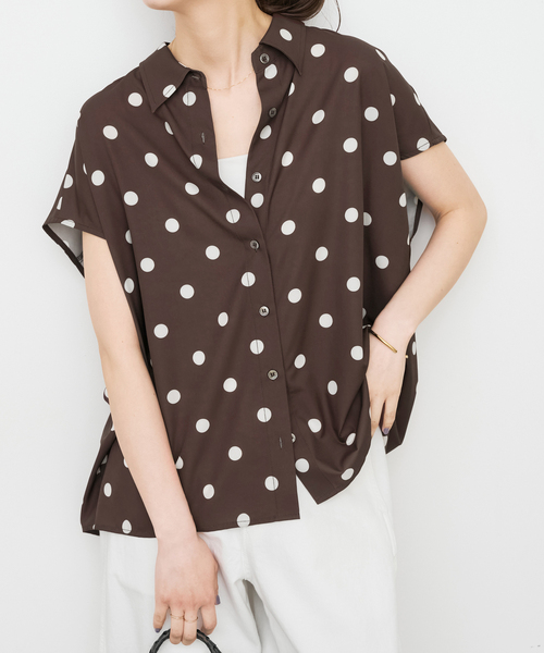 Spick & Span(スピックアンドスパン)の「《WEB限定 / 追加》ドットフレンチスリーブシャツ(シャツ/ブラウス・レディース・マルチ/その他4・FREE)」の1枚目の写真