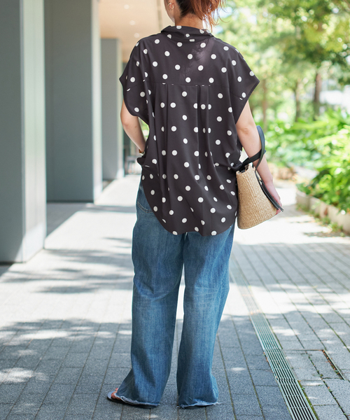Spick & Span(スピックアンドスパン)の「《WEB限定 / 追加》ドットフレンチスリーブシャツ(シャツ/ブラウス・レディース・マルチ/その他4・FREE)」の10枚目の写真