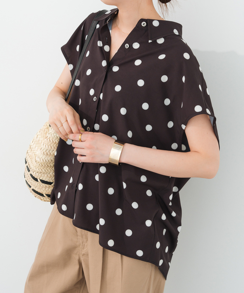 Spick & Span(スピックアンドスパン)の「《WEB限定 / 追加》ドットフレンチスリーブシャツ(シャツ/ブラウス・レディース・マルチ/その他4・FREE)」の12枚目の写真