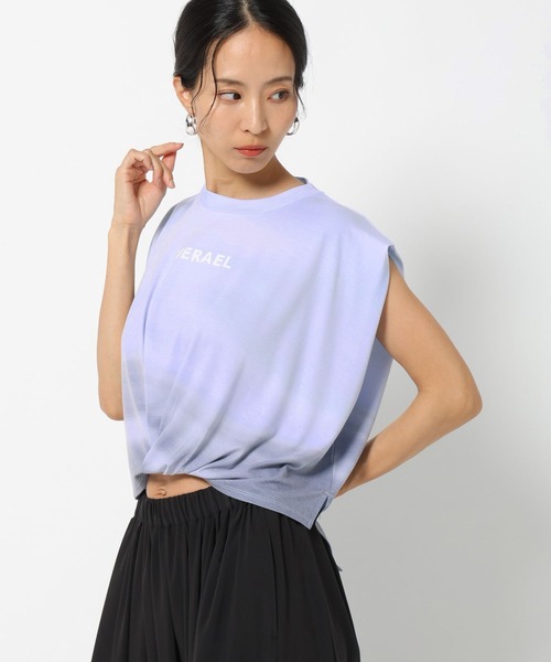 HEREIAM(ヘレイアム)の「【HEREIAM】グラデーションロゴプルオーバー(Tシャツ/カットソー・レディース・パープル/スモーク・FREE)」の2枚目の写真